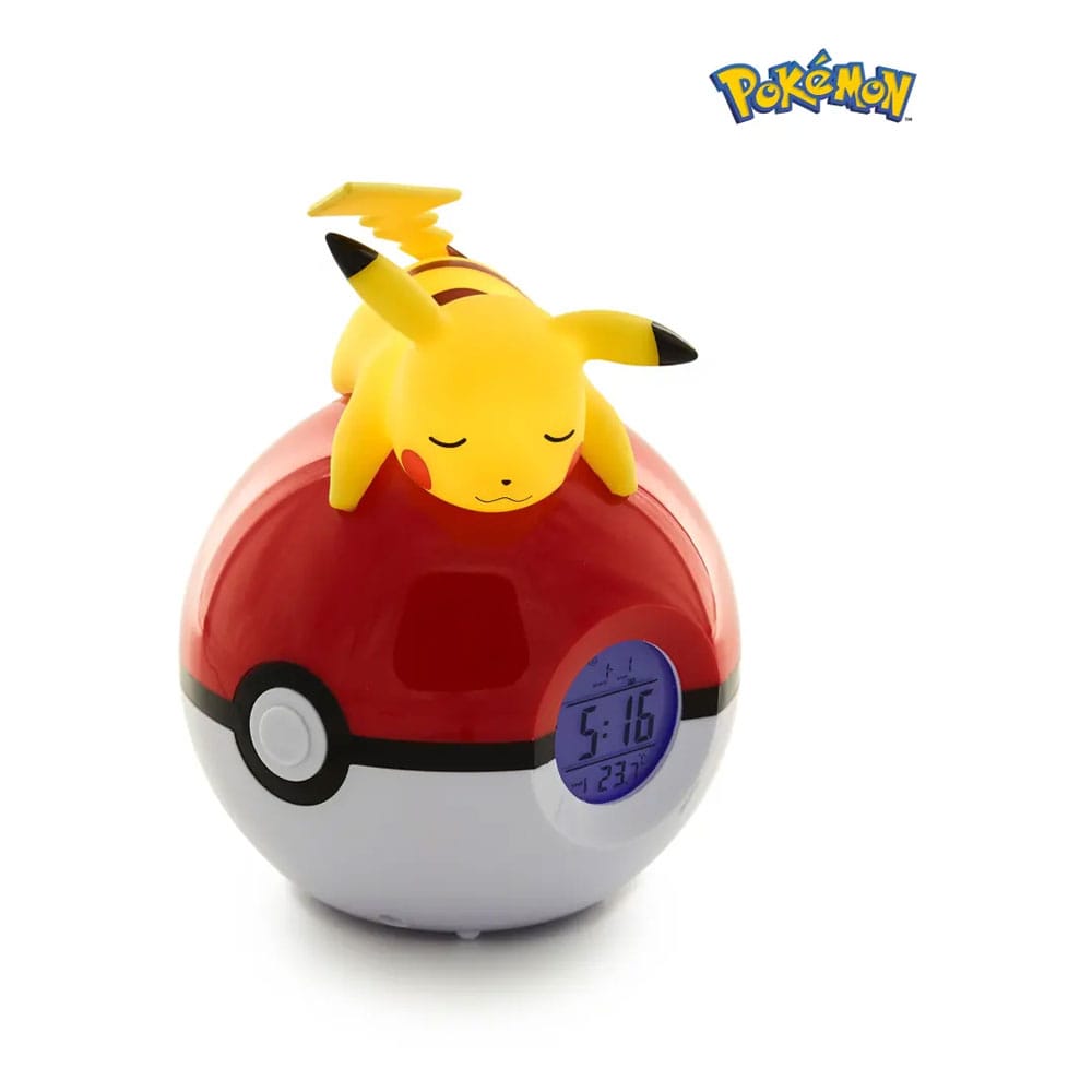 Isola dei Collezionisti - POKEMON OROLOGIO SVEGLIA DIGITALE POKEBALL CON LAMPADA PIKACHU 18 CM - 1