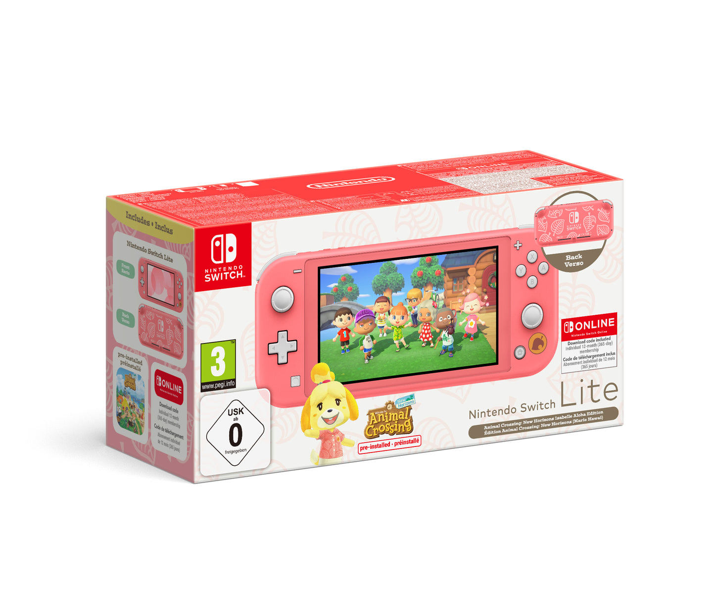 Isola dei Collezionisti - Nintendo Switch Lite Corallo Edizione Speciale Animal Crossing Isabelle + 12 mesi NSO - 1