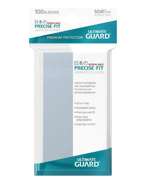 Isola dei Collezionisti - ULTIMATE GUARD Precise-Fit Sleeves Resealable Japanese Size Transparent (100) - 1