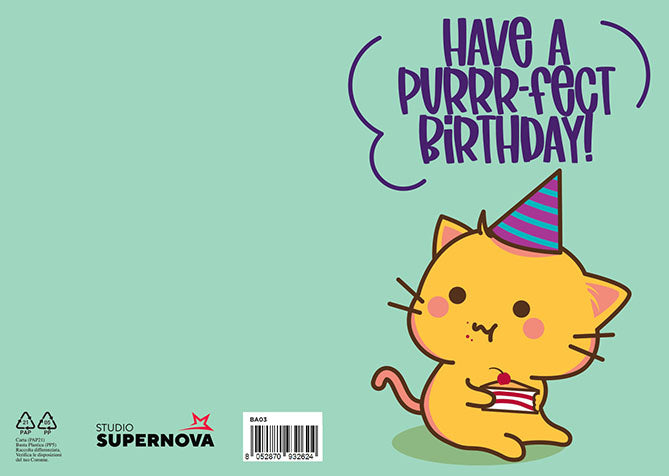 Isola dei Collezionisti - BIGLIETTO AUGURI - BA03 - KAWAII PURRR-FECT - 2