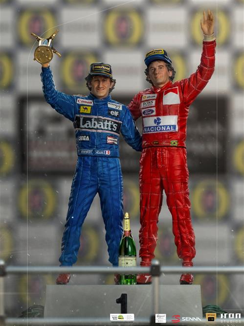 Isola dei Collezionisti - 81454 - PROST-SENNA LAST PODIUM 1/10 DLX STATUE - STATUA 25CM - 1