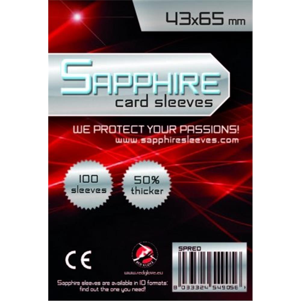 Deck Protector Sapphire Sleeves - Red (43x65mm)