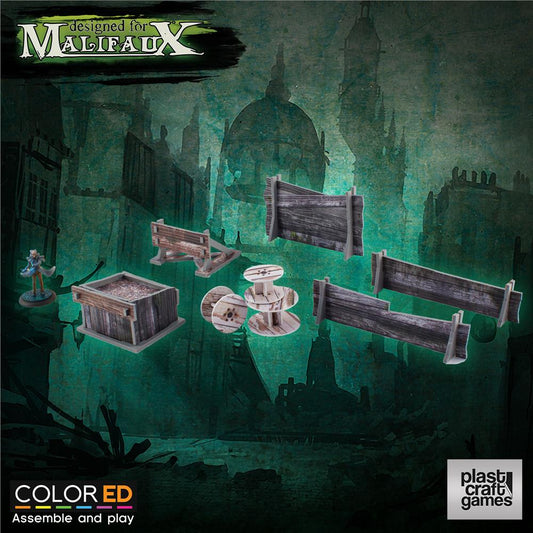 PLC:WYRMF010 Plast Craft ColorED Malifaux Terrain: Railway Prop Set