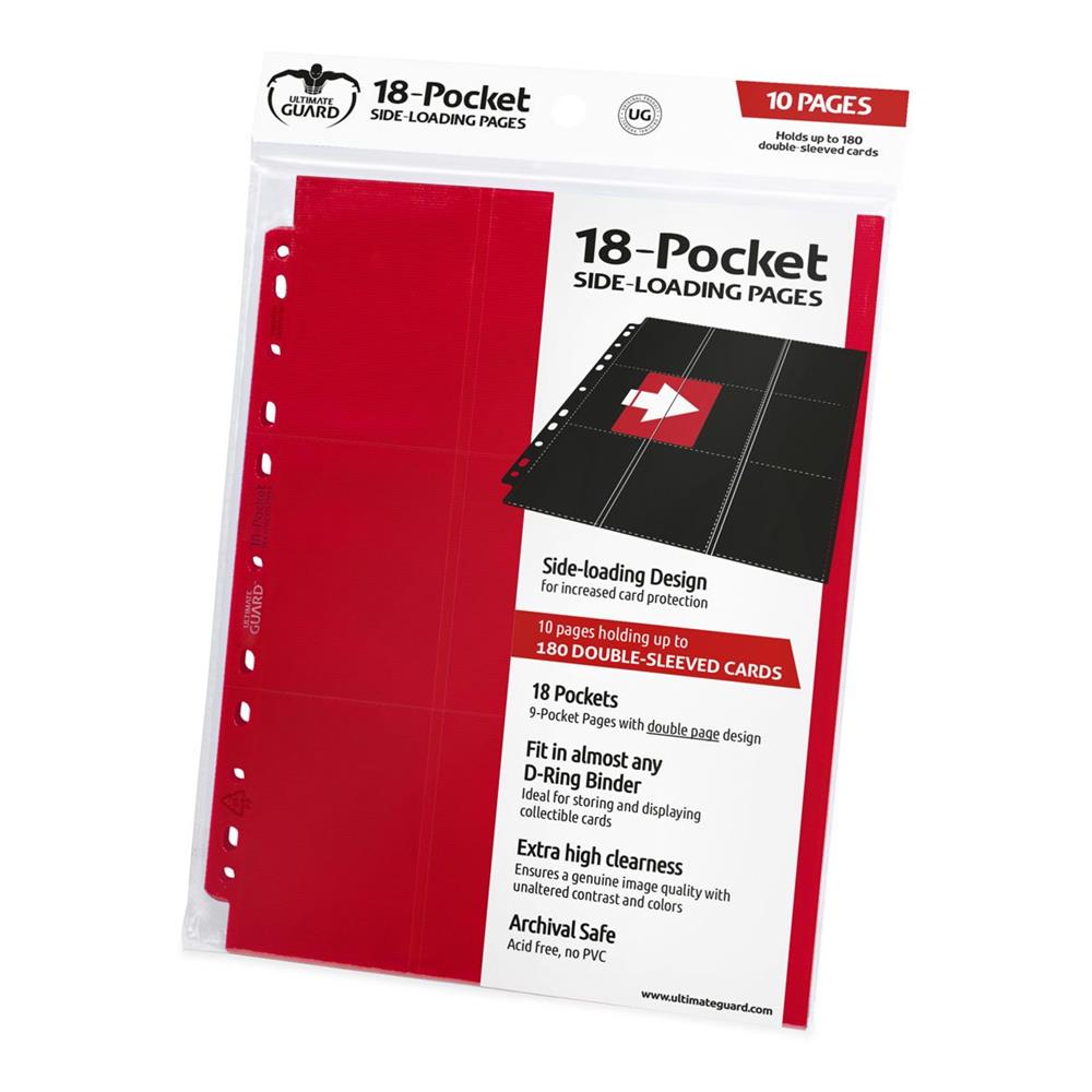 Isola dei Collezionisti - UGD010407 Ultimate Guard 18-Pocket Pages Side-Loading Red (10) - 1