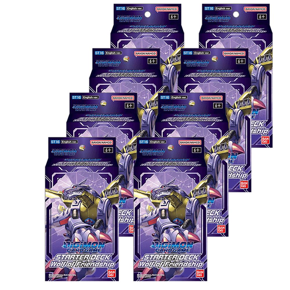 Display 8x Digimon Card Game ST-16 Starter Deck  Wolf of Friendship + 8 Errata Pack