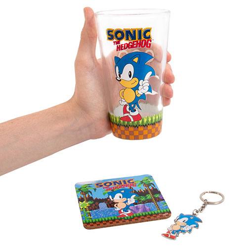 Isola dei Collezionisti - Sonic the Hedgehog Keyring, Glass and Coaster Set Classic - 1