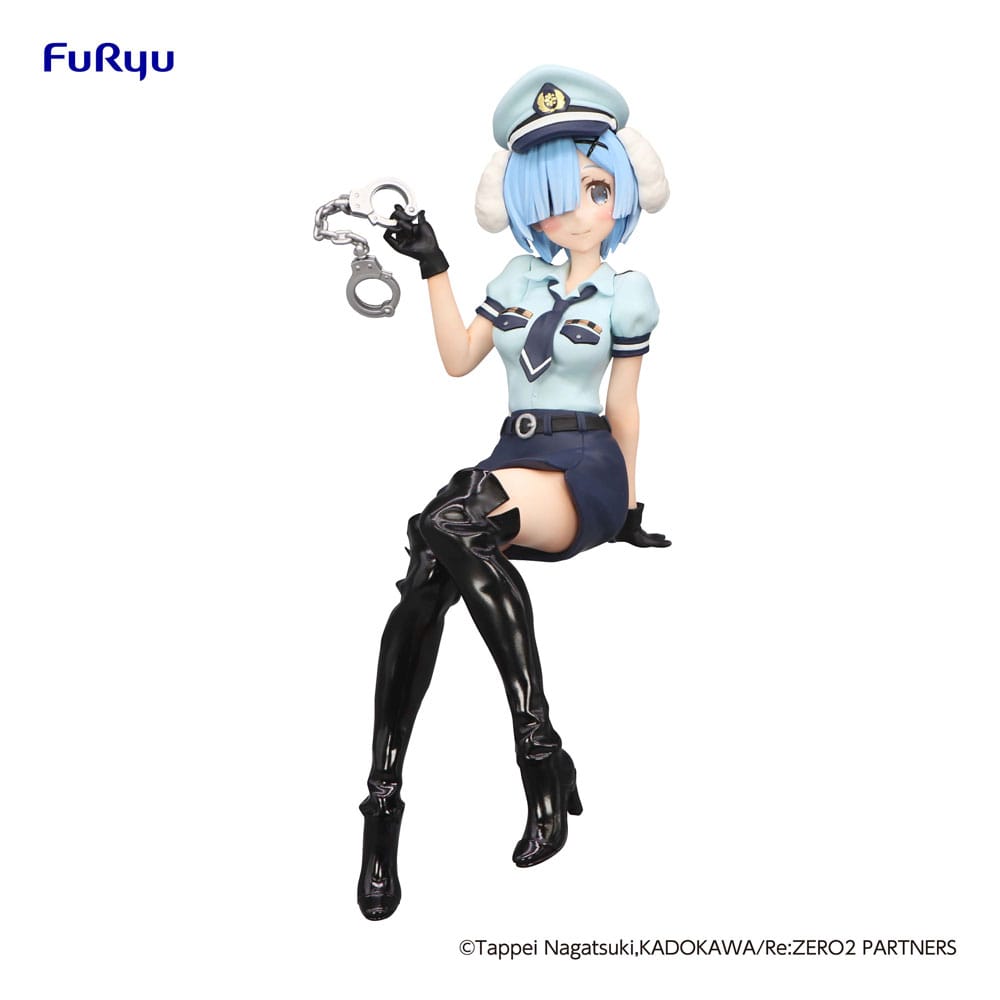 Isola dei Collezionisti - Re:Zero Starting Life in Another World Noodle Stopper PVC Statue Rem Police Officer Cap with Dog Ears 14 cm - 3