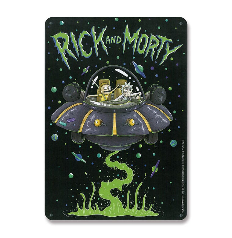 Isola dei Collezionisti - Rick & Morty Tin Sign Spaceship 15 x 21 cm - 1