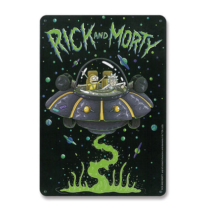 Isola dei Collezionisti - Rick & Morty Tin Sign Spaceship 15 x 21 cm - 2