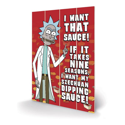 Isola dei Collezionisti - Rick and Morty Wooden Wall Art Szechuan Sauce 40 x 59 cm - 1