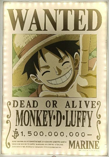 Isola dei Collezionisti - One Piece LED Wall Lamp Light Wanted Luffy 30 cm - 1